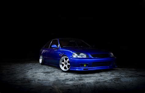 Yellow Fog Lights Give Distinction to Blue Honda Civic — CARiD.com Gallery