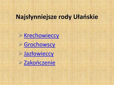 PPT Najsłynniejsze rody Ułańskie PowerPoint Presentation free