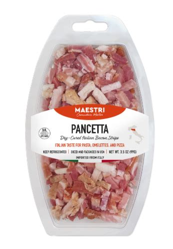 Maestri Ditalia Pancetta Dry Cured Italian Bacon Strips 35 Oz Pay