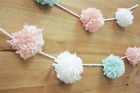 Yarn Pom Pom Garland Craft SheSaved