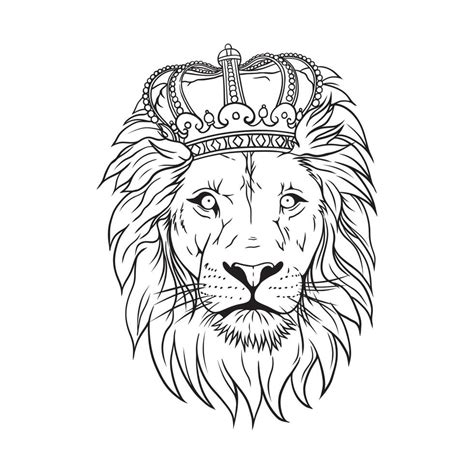 Realistic Lion With Crown Drawing