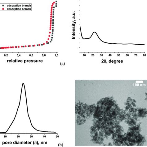 Physicochemical Properties Of The Silica Sample A N 2 Adsorption And Download Scientific