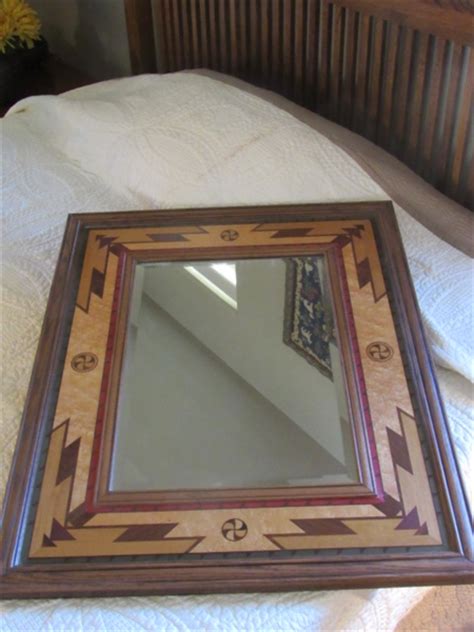 Lot Detail Gorgeous Hudson River Inlay Wood Framed Beveled Mirror