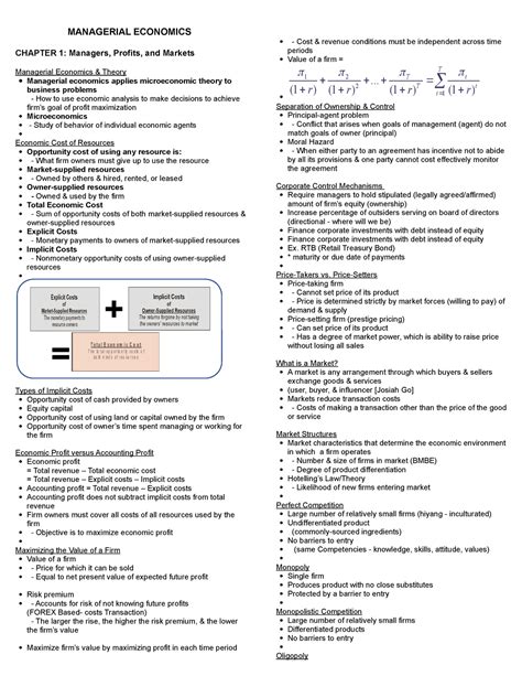 Managerial Economics Reviewer MANAGERIAL ECONOMICS CHAPTER 1