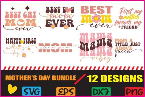 Retro Mothers Day Svg Bundle Graphic By Creativestudiobd1 · Creative