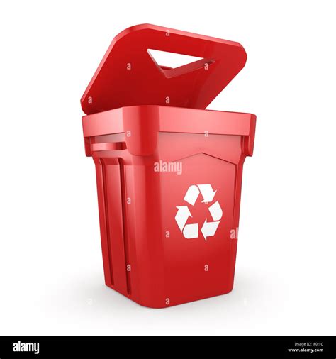 Red Recycling Bin Stock Photo - Alamy