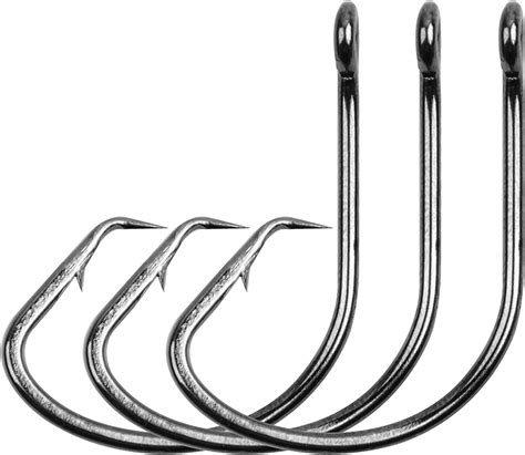 Pcs Circle Hooks Saltwater High Carbon Steel Offset Fish Hooks