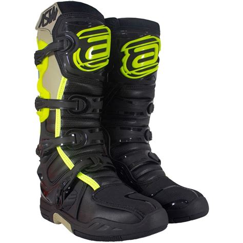 Bota ASW Elevate Preto Amarelo Areia Grid Motors