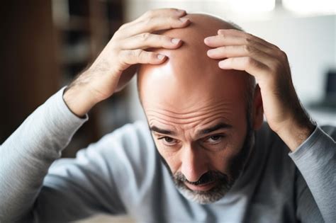 Premium Photo Bald Man Holding Hands On Head