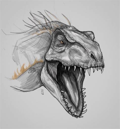 Indoraptor Sketch By Ashivrn Dinosaur Sketch Jurassic World Dinosaur Drawing