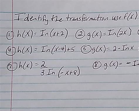 Solved Identify The Transformation Use Flk Oh X In 2 2 Chegg