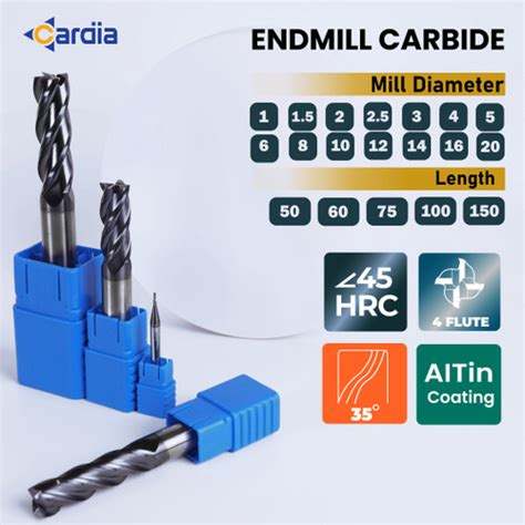 Jual Endmill Carbide Dia Mm S D Mm Panjang Mm F Hrc