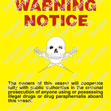 Maritime Progress Uk Wv Safety Poster For Drug Warning Notice