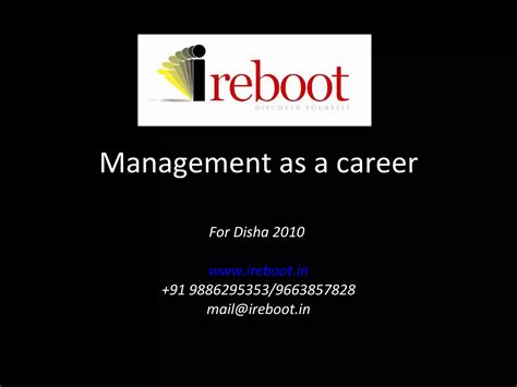 Management I Reboot For Disha Ppt