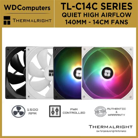 Thermalright TL C14C Fans Case Fans 140mm White 5v 3pin ARGB Fan 4pin