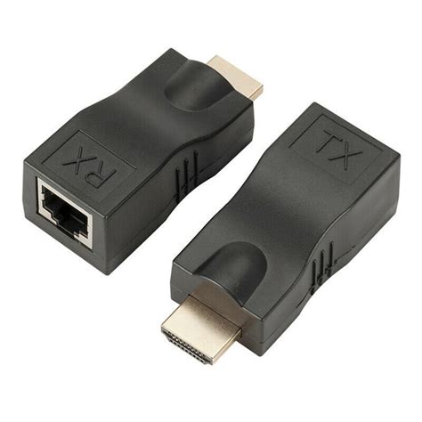 Extensor Hdmi 3D 30 Metros 1 Via Cabo De Rede Rj45 Cat5e 6 TechBrasil