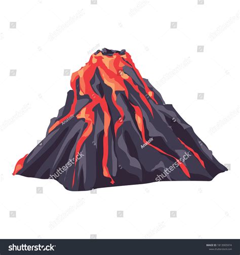 Full Lava Volcano Icon Cartoon Full Stock Vector (Royalty Free) 1813905974