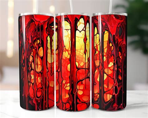 Blood Dripping Stained Glass Tumbler Wraps For Sublimations Etsy