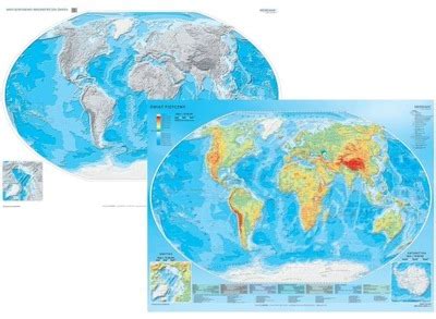 Mapa fizyczna świata Plansza edukacyjna na ścianę 13494929227