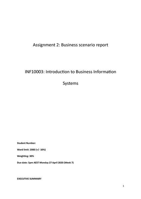 Inf10003 Assignment 2 Draft Assignment 2 Business Scenario Report Inf10003 Introduction