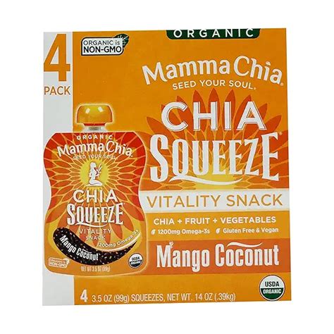 Organic Mango Coconut Chia Squeeze Snack Pack Oz At Whole Foods