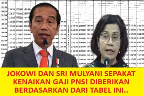 Jokowi Dan Sri Mulyani Sepakat Kenaikan Gaji Pns Golongan I Hingga Iv