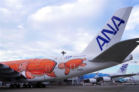 成田に3機揃った！ Anaのエアバス A380型機「flying Honu」3号機、ついに初就航。このあとハワイに向けて出発 トラベル Watch