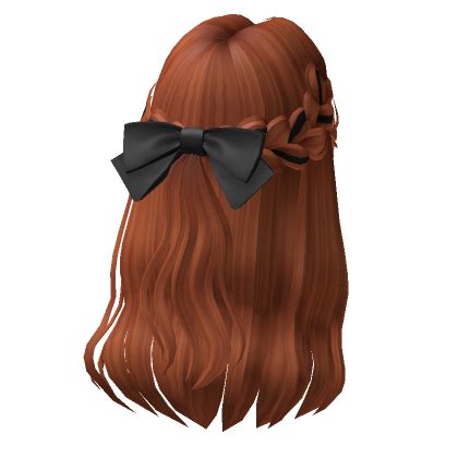 Soft Flowy Half Up Hair W Bow In Ginger Roblox Item Rolimon S