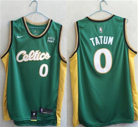 Mens Boston Celtics 0 Jayson Tatum Green Stitched Basketball Jersey