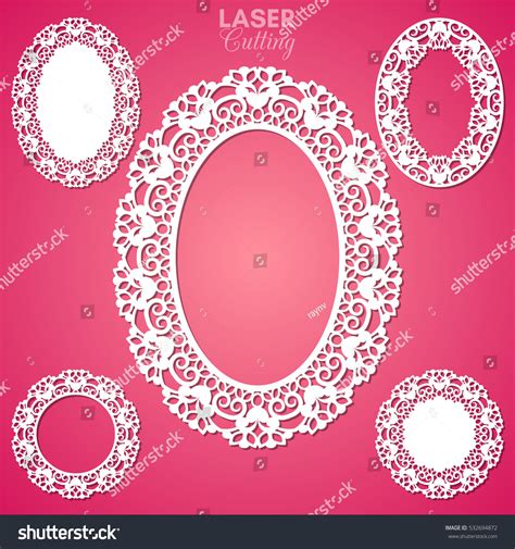 Laser Cut Vector Frame Collection Set Stock Vector Royalty Free