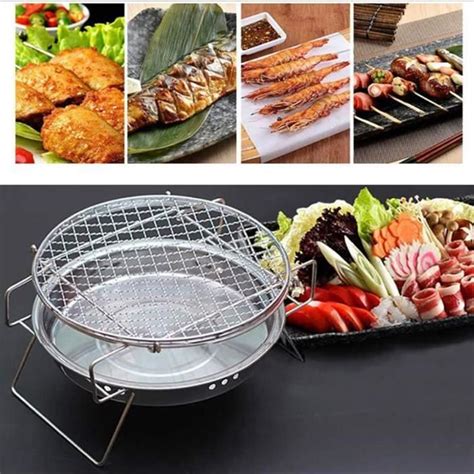 Barbecue Charbon De Bois Amovible Grilles De Barbecue Rondes