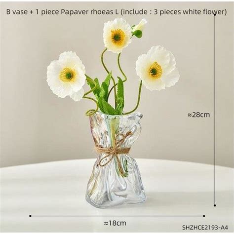 Vase Vase Fleurs En Verre Transparent Accessoires De D Coration