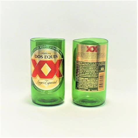 Dos Equis Beer Glass Drinking Glass Cut Bottle Glass Beer Etsy