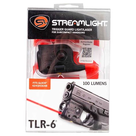 Streamlight Tlr 6 Tactical Weapon Light With Red Laser Glock 42 43