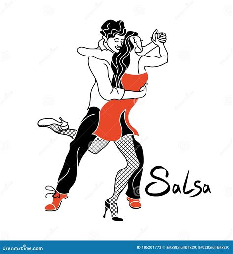 Salsa Party Poster Elegant Couple Dancing Salsa Retro Style People