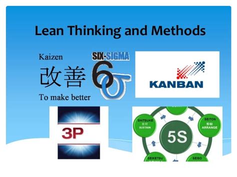 Lean Thinking And Methods