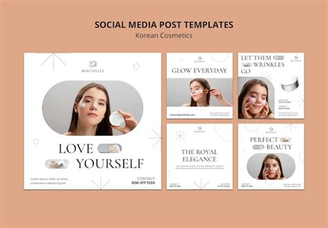 Free Psd Flat Design Korean Cosmetics Template