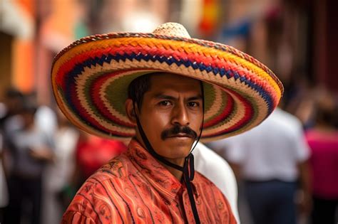 Hombre Mexicano Con Sombrero En Traje Tradicional Mexicano Foto Premium