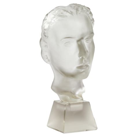 Art Deco Frosted Glass Bust Schlevogt Hoffmann At 1stdibs