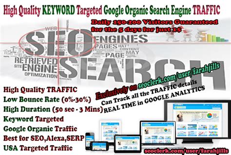 KEYWORD TARGETED Google TRAFFIC With LOW BOUNCE RATE And HIGH DURATION