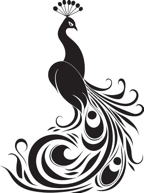 Premium Vector Regal Showcase Peacock Symbol In Vector Inkwell