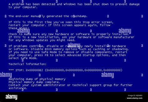 Blue Screen of Death (BSOD). System Crash Report Background. Vector ...