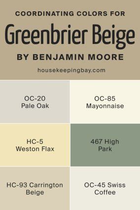 Greenbrier Beige Hc Paint Color By Benjamin Moore Housekeepingbay