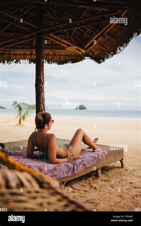 Woman Lying Down In Bikini Hi Res Stock Photography And Images Alamy