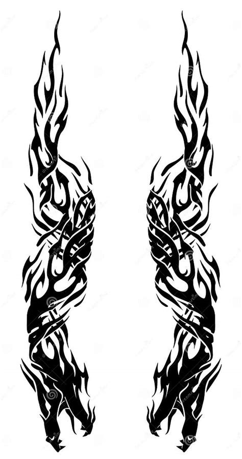 Dragon Abstract Flame Swirling Tattoo Design Stock Vector