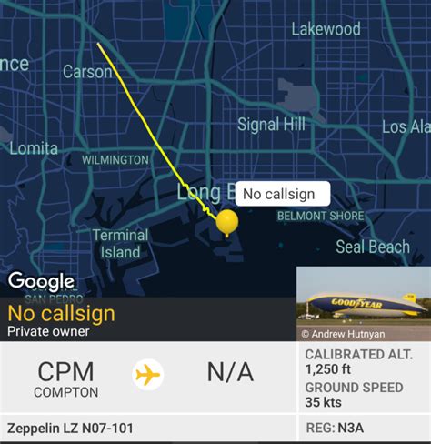 Goodyear Blimp Over Long Beach Rflightradar24