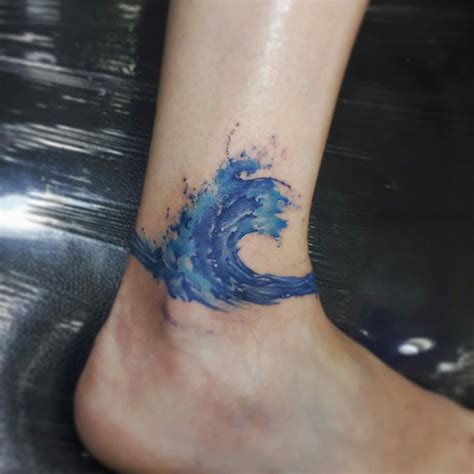 Realistic Wave Colour Tattoo Done By Me Balitattoostudio Ocean