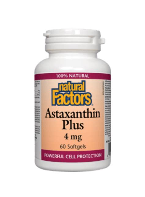 Natural Factors Astaxanthin Plus 4mg 60 Softgels Health Essentials