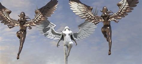 Crescent Winged Angel Statue 2 3d Model Cgtrader