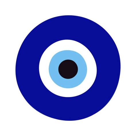 An Eyeball Is Shown In The Middle Of A White And Blue Circle With Black